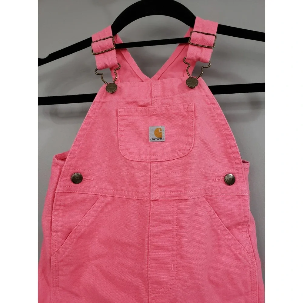 Carhartt‎ Baby Girl Pink Overalls 18 Months Snap Bottom Toddler